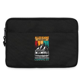 Camper Camping Wohnwagen Spruch - Laptoptasche 13" - Schwarz - Vorne