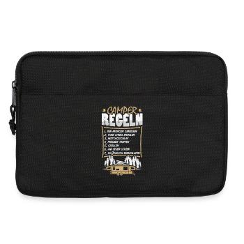 Camper Camping Wohnwagen Spruch - Laptoptasche 13" - Schwarz - Vorne
