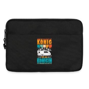 Camper Camping Wohnwagen Spruch - Laptoptasche 13" - Schwarz - Vorne