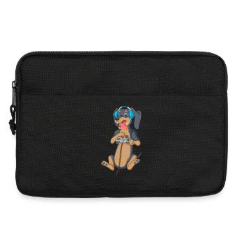 Dachshund Gamer Tee - Laptop bag 13" - black - Front