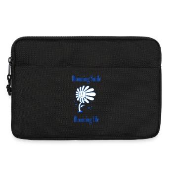 Blooming Smile – Floral Graphic with a Message - Laptop bag 13" - black - Front