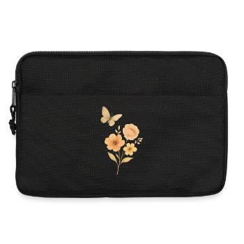 Pastel flowers with butterfly - Laptop bag 13" - black - Front