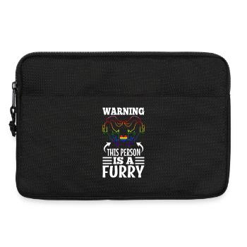 Warning This Person Is A Furry - Laptop bag 13" - black - Front