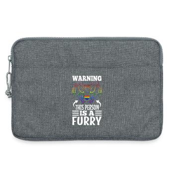 Avertissement Cette personne est un poilu - Sacoche pour ordinateur portable 13 pouces - gris chiné - Devant