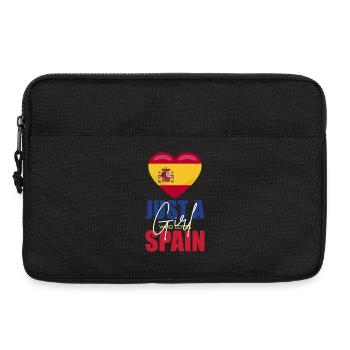 Drapeau Coeur Espagne Motif Amour - Sacoche pour ordinateur portable 13 pouces - noir - Devant