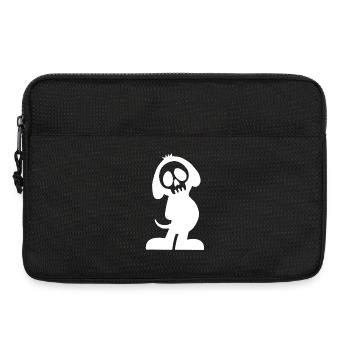 Weißer Hund Totenkopf und Silhouette - Laptoptasche 13" - Schwarz - Vorne