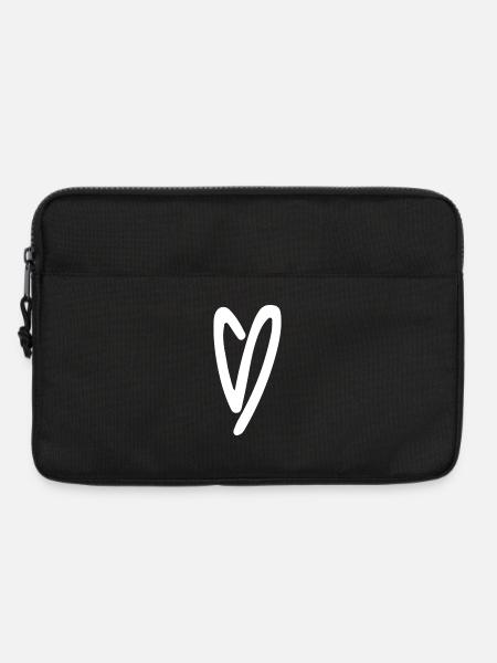 Heart Sketch Minimal Style - Laptop bag 13" - black