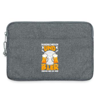 Ich gehe Bogenschießen - Laptoptasche 13" - Grau meliert - Vorne