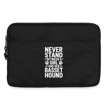 Basset Hound Dire Fille Basset Hound Cadeau - Sacoche pour ordinateur portable 13 pouces - noir - Devant