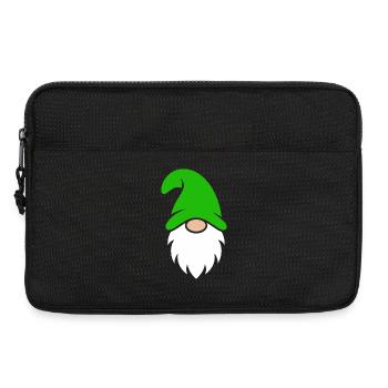 Nain de jardin avec chapeau vert vif - Sacoche pour ordinateur portable 13 pouces - noir - Devant