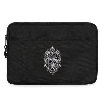 Navy Totenkopf Anker Gothic Totenschädel - Laptoptasche 13" - Schwarz - Vorne