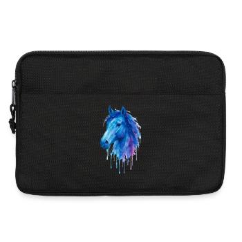 Cheval Aquarelle - Equitation - Sacoche pour ordinateur portable 13 pouces - noir - Devant