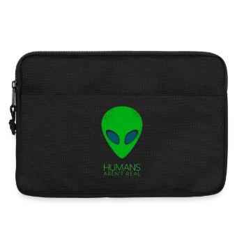 Les humains ne sont pas de vrais extraterrestres T-shirt drôle minimaliste - Sacoche pour ordinateur portable 13 pouces - noir - Devant