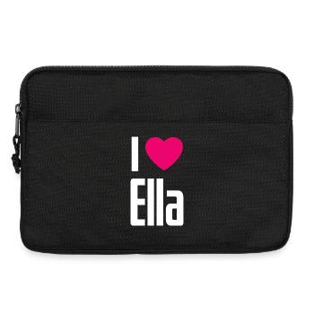 I Love Ella Pink Heart I Love Ella - Laptop bag 13" - black - Front