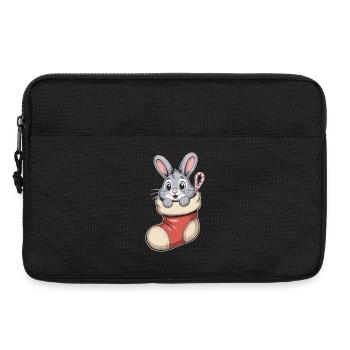 Christmas bunny in cuddly sock - Laptop bag 13" - black - Front
