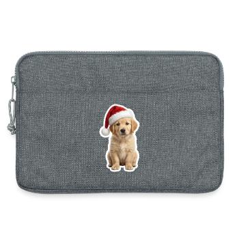 Un petit chiot Retriever adore Noël - Sacoche pour ordinateur portable 13 pouces - gris chiné - Devant
