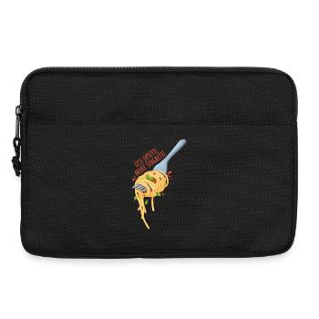 Less Upsetti More Spaghetti – Kawaii Food Meme - Laptoptasche 13" - Schwarz - Vorne