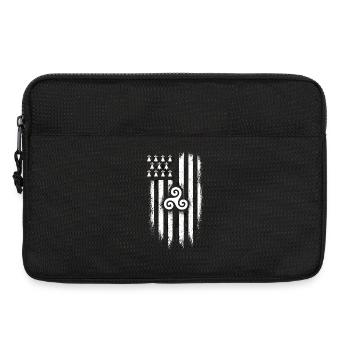 Bretagne Drapeau Breton Gwenn ha Du Grunge - Sacoche pour ordinateur portable 13 pouces - noir - Devant