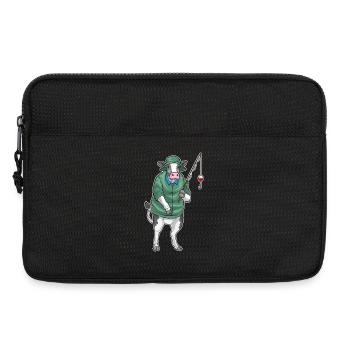 Kuh Angler Angelrute Angeln - Laptoptasche 13" - Schwarz - Vorne