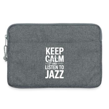 Bleib ruhig und hör Jazz - Laptoptasche 13" - Grau meliert - Vorne