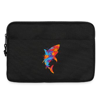 Hai Haie bunt Herren Kinder Jungen Haifisch - Laptoptasche 13" - Schwarz - Vorne