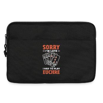 Tut Mir Leid Dass Ich Zu Spät Bin Euchre - Laptoptasche 13" - Schwarz - Vorne