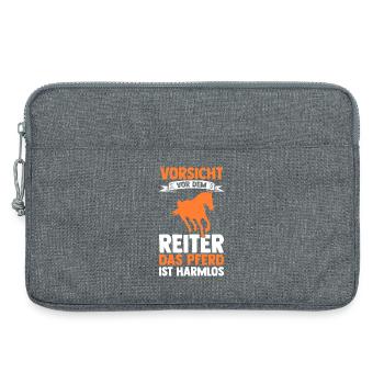 Reiten Pferdeliebhaber Reiterhof Pferde - Laptoptasche 13" - Grau meliert - Vorne