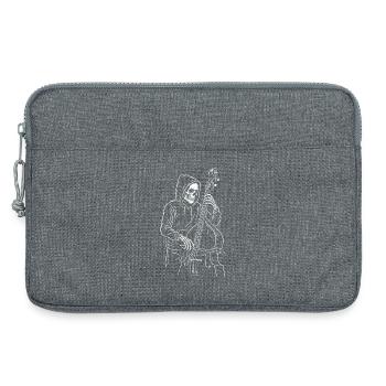 Violoncelliste squelette encapuchonné - Sacoche pour ordinateur portable 13 pouces - gris chiné - Devant