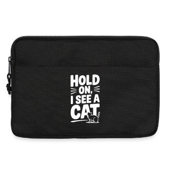 Hold On, I See a Cat - Laptop bag 13" - black - Front