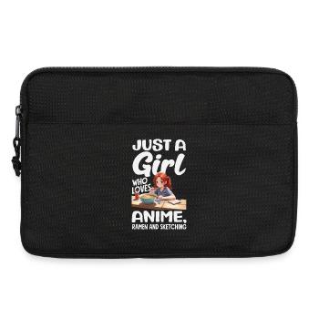 Girl Loves Anime Ramen And Drawing - Laptop bag 13" - black - Front