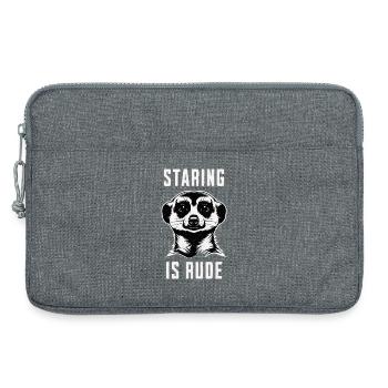 Meerkat Staring is rude - Funny Animal Shirt - Laptop bag 13" - heather grey - Front