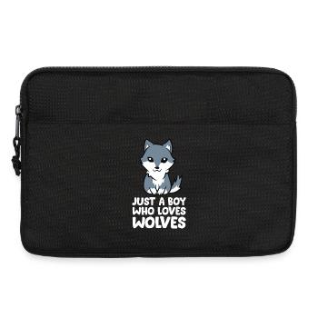 Just a Boy Who Loves Wolves Graphic - Laptop bag 13" - black - Front