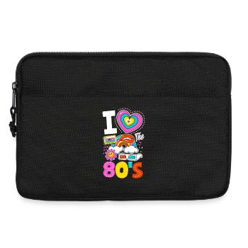 Retour rétro au design vintage des années 80 - Sacoche pour ordinateur portable 13 pouces - noir - Devant