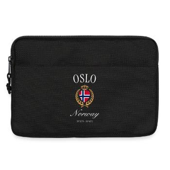 Couronne d’armoiries d’Oslo Norvège – Souvenir de voyage - Sacoche pour ordinateur portable 13 pouces - noir - Devant