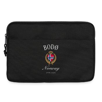 Couronne des armoiries de Bodø Norvège – Souvenir de voyage - Sacoche pour ordinateur portable 13 pouces - noir - Devant