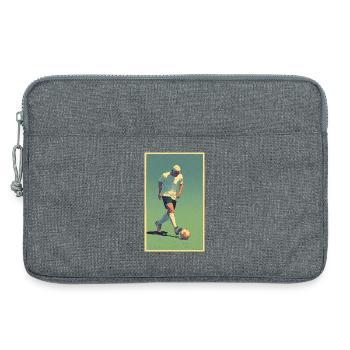 Joueur de football #3 - Sacoche pour ordinateur portable 13 pouces - gris chiné - Devant