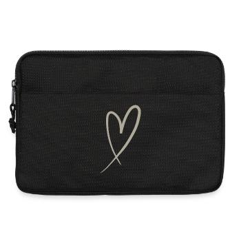 Cœur de Greige Une Ligne | Conception minimale - Sacoche pour ordinateur portable 13 pouces - noir - Devant