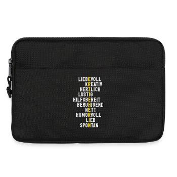 Erzieherin Eigenschaften Liebevoll Kita Spruch - Laptoptasche 13" - Schwarz - Vorne