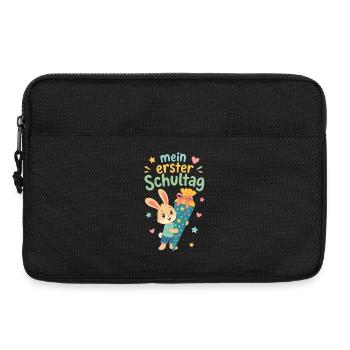 Mein erster Schultag Hase Geschenk - Laptoptasche 13" - Schwarz - Vorne