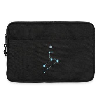 Constellation d’étoile du signe du Lion Bleu pastel - Sacoche pour ordinateur portable 13 pouces - noir - Devant