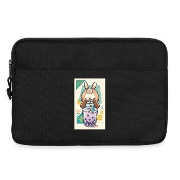 Bubble Tea Boba Drôle de Lapin mignon - Sacoche pour ordinateur portable 13 pouces - noir - Devant