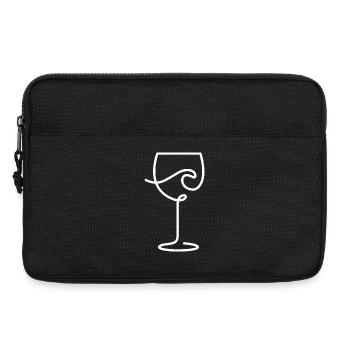 Verre à vin pour les amateurs de vin et temps mort - Sacoche pour ordinateur portable 13 pouces - noir - Devant