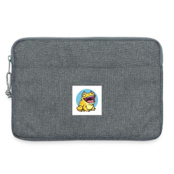 Laughing frog in cartoon style - Laptop bag 13" - heather grey - Front