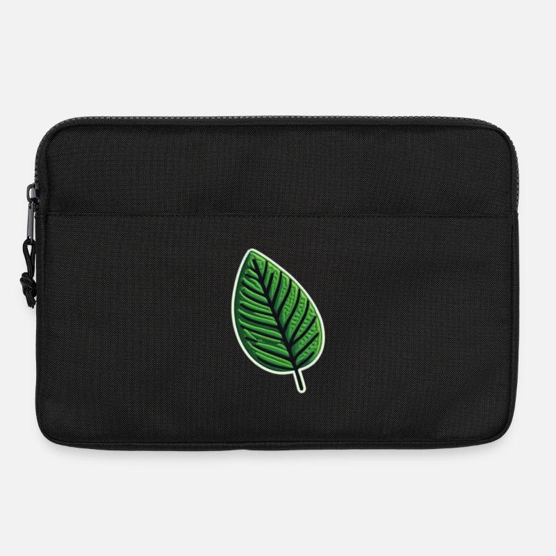 Grünes Blatt Patch - Laptoptasche 13" - Schwarz