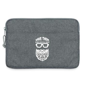 Beard Hairstyle Beard Shaving Beard Growth Statement - Laptop bag 13" - heather grey - Front