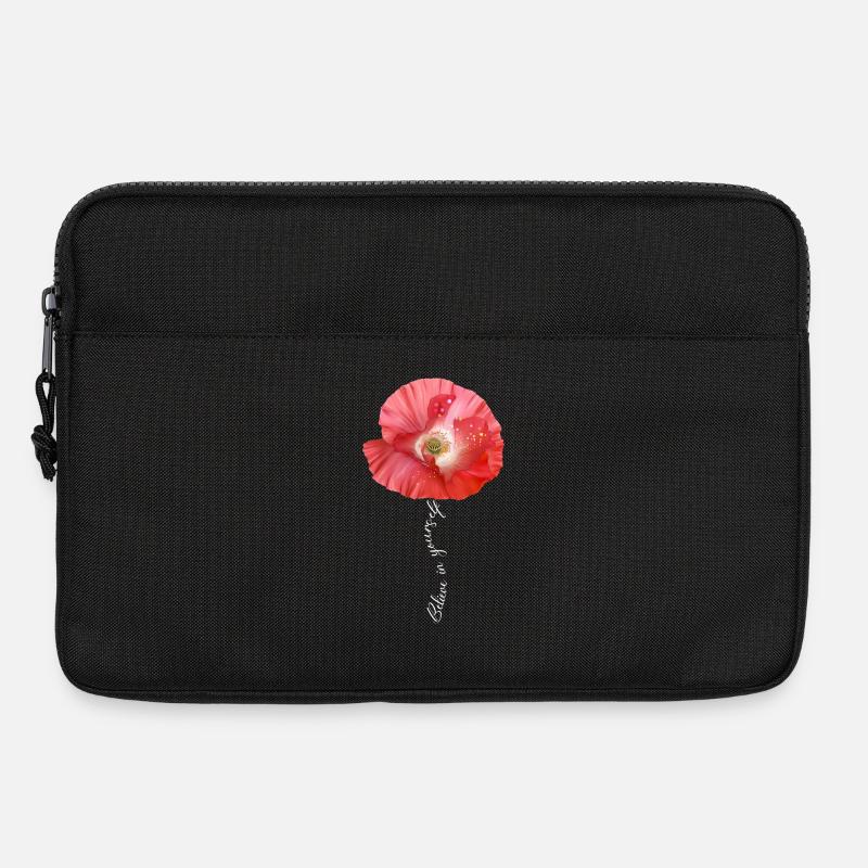 Roter Mohn Garten Blumen - Laptoptasche 13" - Schwarz