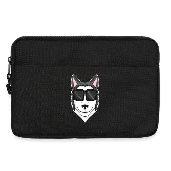 Siberian Husky dog with sunglasses - Laptop bag 13" - black - Front