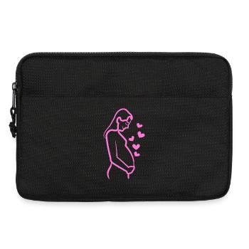 Mom Heart Baby Bump Pregnancy Pregnant - Laptop bag 13" - black - Front