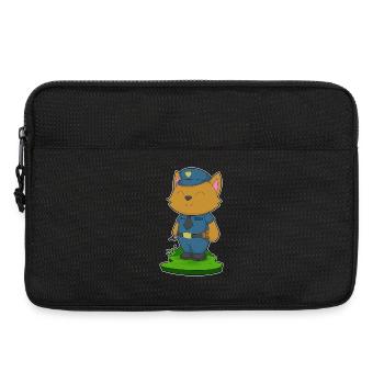 Katze Polizist Mikrofon Polizei - Laptoptasche 13" - Schwarz - Vorne