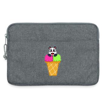 Panda Waffle Ice Cream - Laptop bag 13" - heather grey - Front